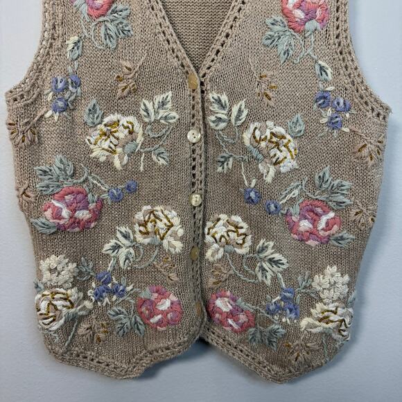 Vintage Casual Corner Vest Floral Embroidered Grannycore Limited Edition Small - Picture 7 of 14